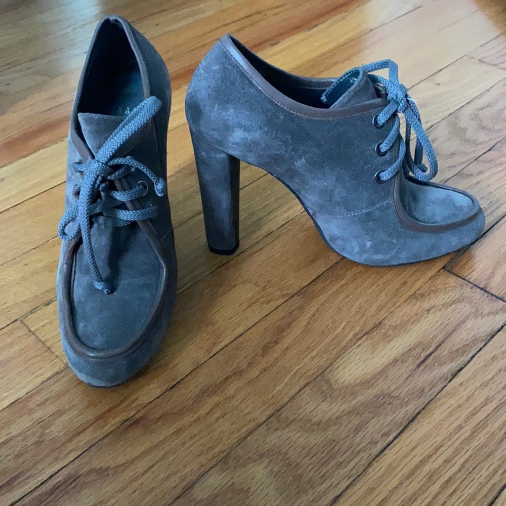Stuart Weitzman Suede Lace-Up Booties